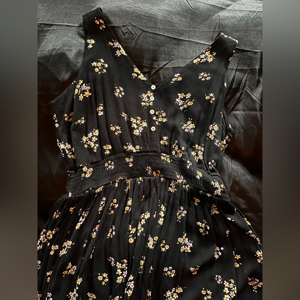 Floral Black Dress